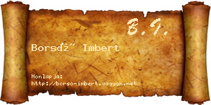 Borsó Imbert névjegykártya